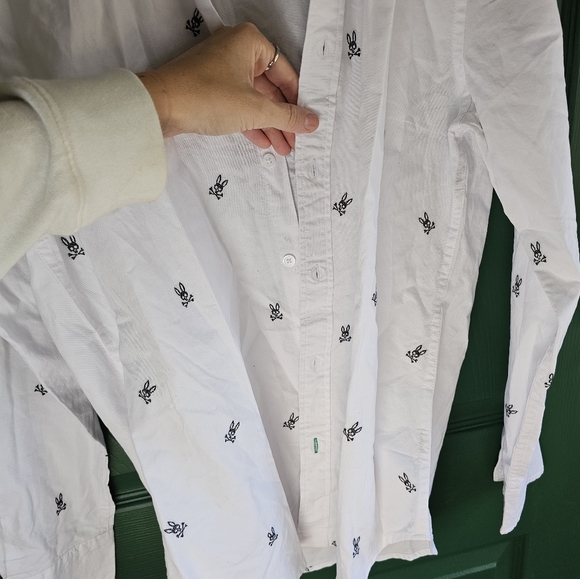 Psycho Bunny Seneca Oxford All Over Embroidered Long Sleeve Shirt - Picture 6 of 15